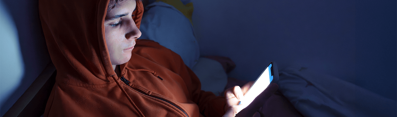 Teen secretly watching porn on phone