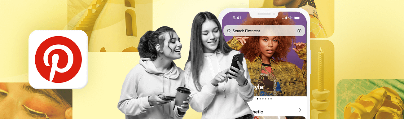 Teen girls using Pinterest on smartphones