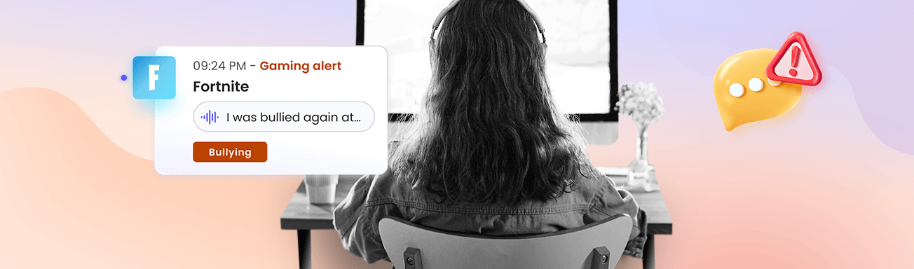 Teenage girl chatting in game