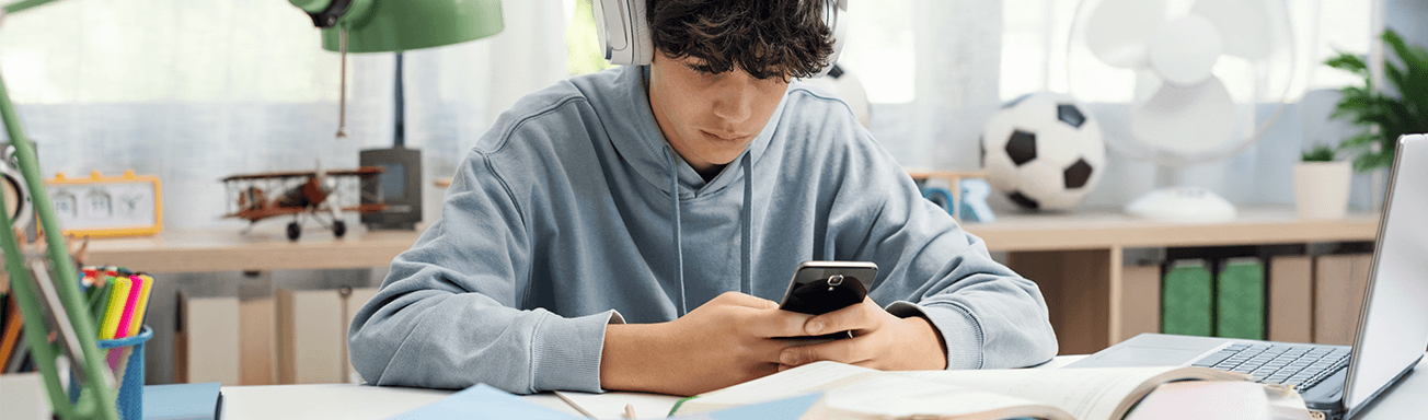 Teenage boy gambling on sports
